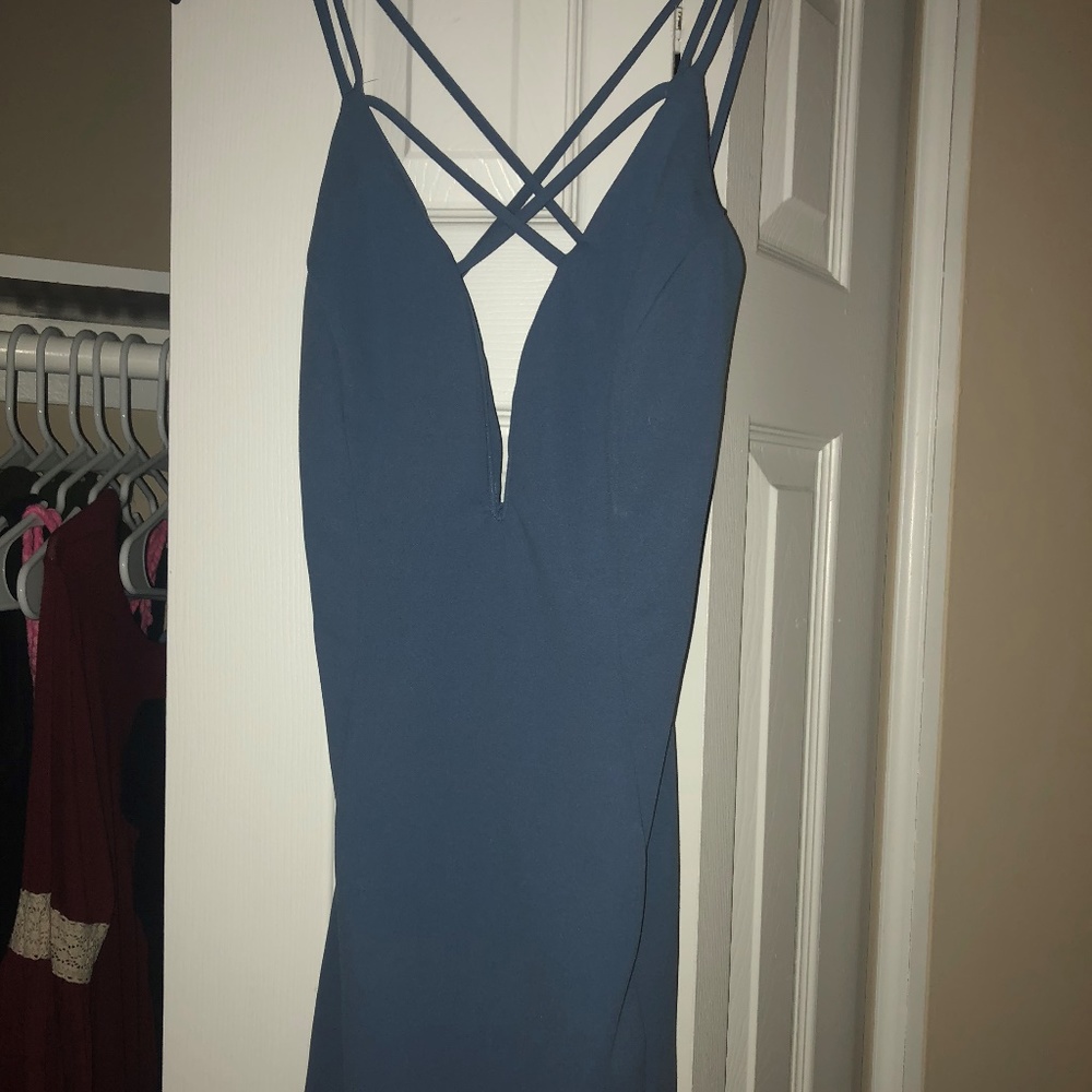 Strappy Blue Bodycon Dress